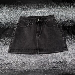 Black Denim Skirt